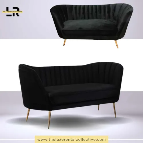 Black Velvet Sofa (SH)
