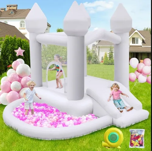 Indoor White Bounce House Castle prop (SH)