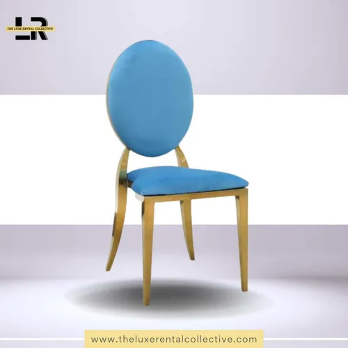 Baby Blue velvet O Back Chair (R)