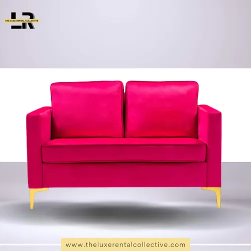 Hot Pink Velvet Loveseat Sofa