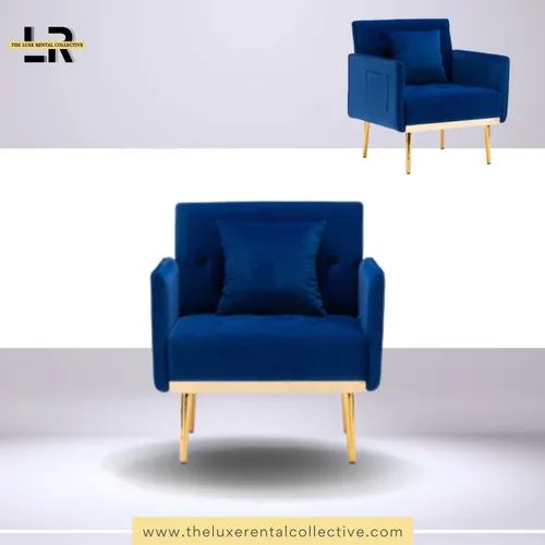 Blue Velvet Chair (Single Seater) (SH)