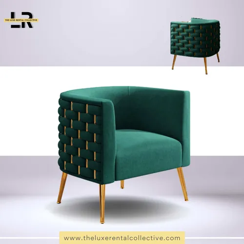 Green Velvet Chair (Single Seater) (SH)