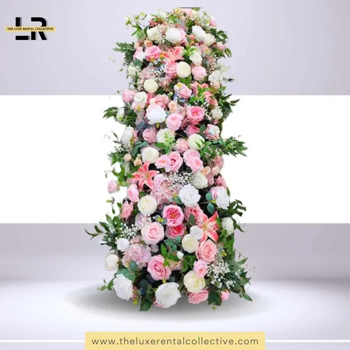 Pink Green & White Luxe Flower Runner (R)