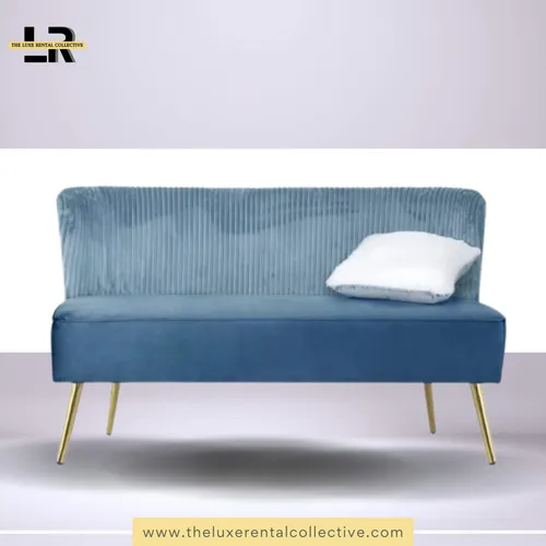 Blue Luxe Velvet Loveseat Sofa