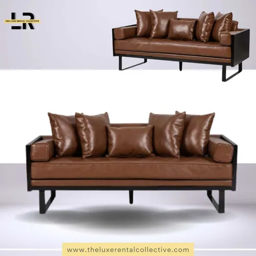 Vegan Leather Brown Sofa (SH)