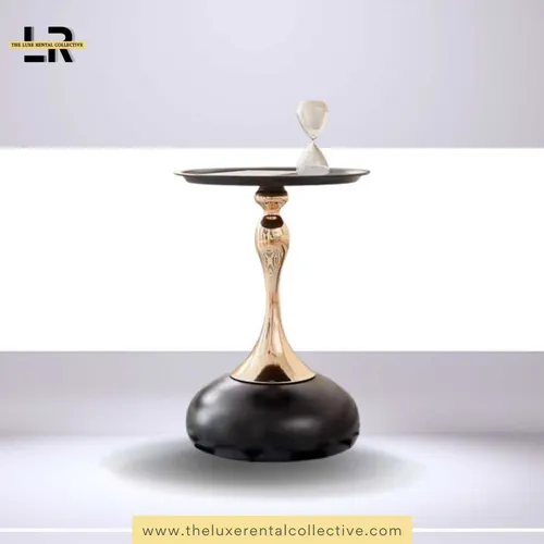 Contemporary Black and Gold Side Table (R) 