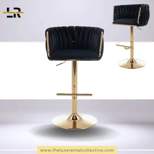  Black and Gold Luxury Barstool Chair (R)