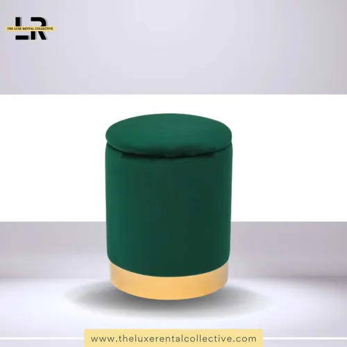 Dark Green Velvet Ottoman Seat (SH)