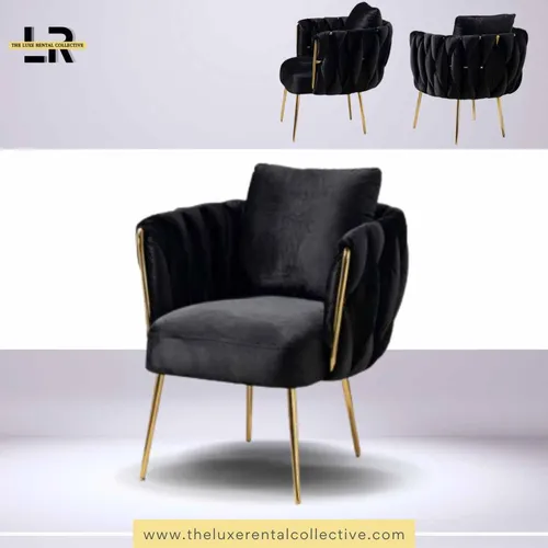 Gold & Black Velvet single seater seat/chair (SH)