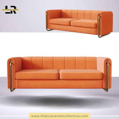 Retro Orange 3-seater Sofa