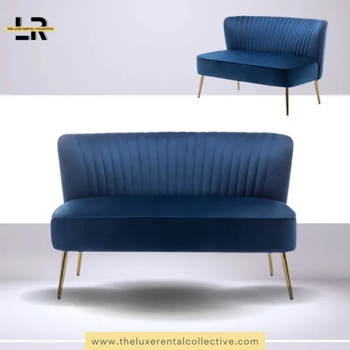 Blue Velvet Loveseat Sofa (SH)