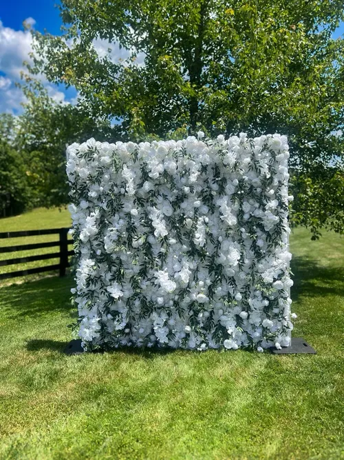 White Flowerwall with Greenery