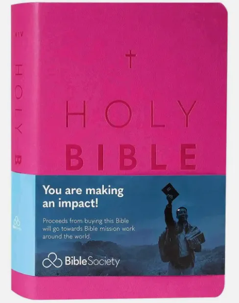 PERTH NIV Holy Bible Large Print, Pink