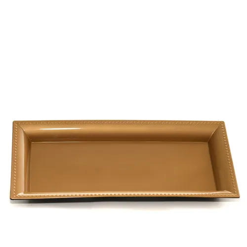 Gold Rectangular Plastic Charger Trays