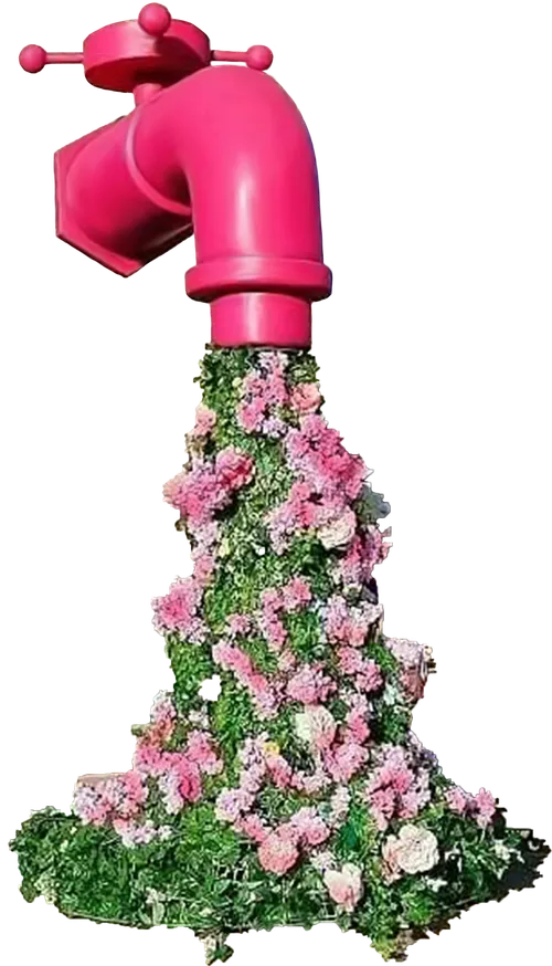 Robinet cu structura metalica decorata cu flori 2 x 2,5 x 3m