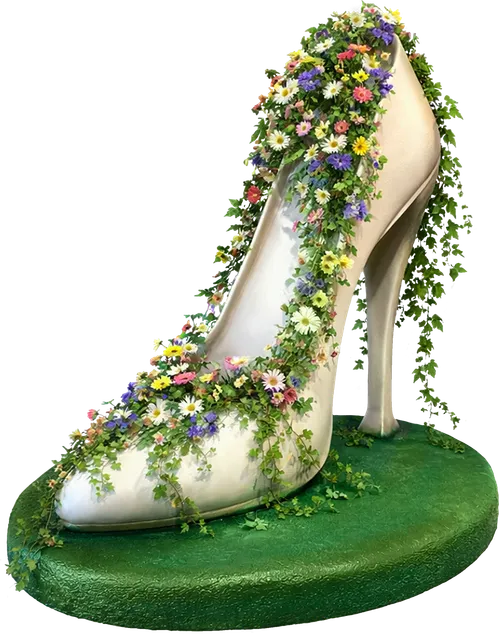 Pantof decorat cu flori 2 m