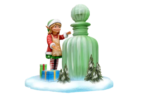 Scenery Elf with roud bottle parfume