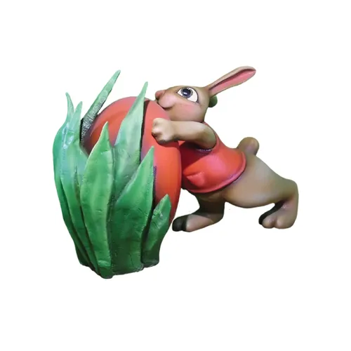 Figurina Iepure sprijina un ou 1,5 x 2,2mm