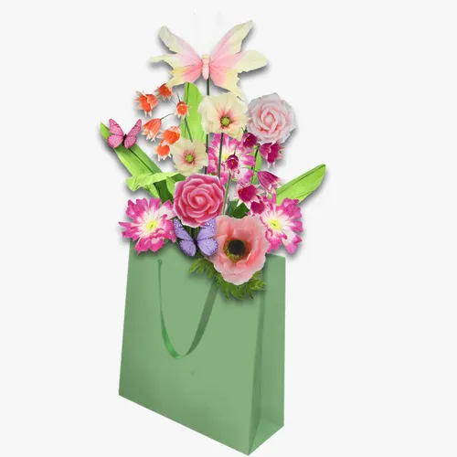 Punga hartie decorata cu flori 2 x 0,5 x 3m