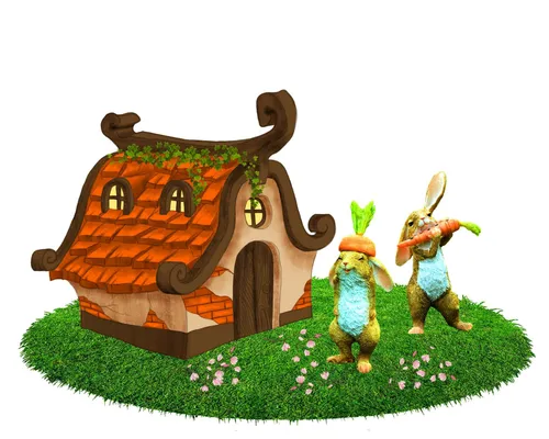 Insula casa cu bârne curbate