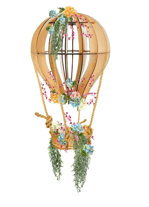 Balon aer cald cu flori 1.5m