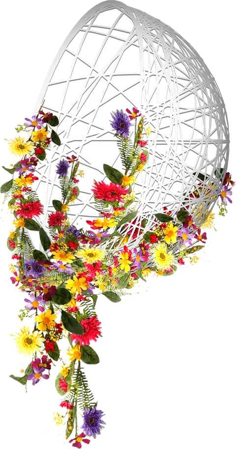 Element suspendat Jumatate sfera decorata flori