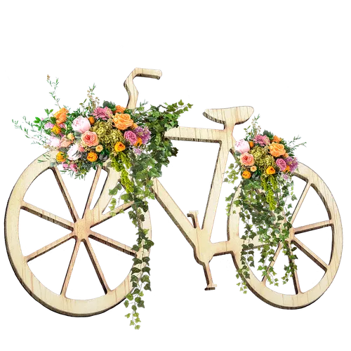 Bicicleta decorata cu flori 2 x 1m