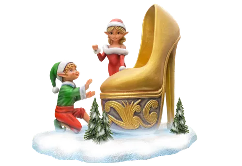 Scenery 2 Elf`s with giant shoe