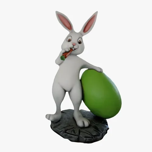 Figurina iepure 1,8m cu morcov si ou