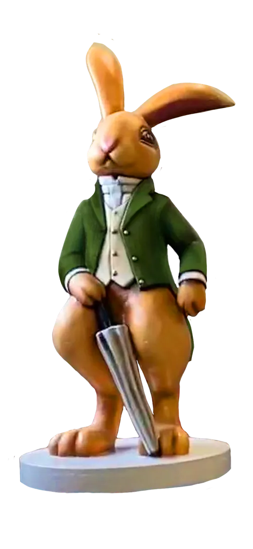 Figurina iepure elegant cu umbrela