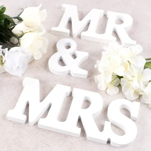 Mr & Mrs White Wooden Sign