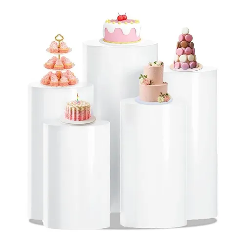 Metal Cake/Flower Plinth White