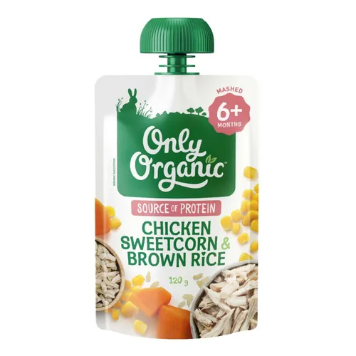 Only Organic 6+ Months - Chicken Sweetcorn Brown Rice