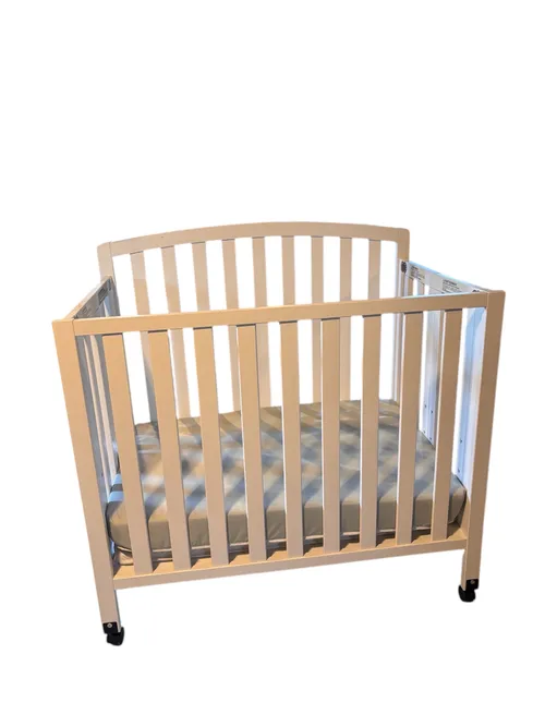 Folding Full Size Crib + Mattress + Sheets