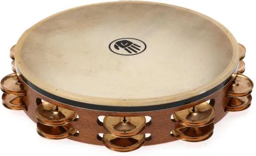 Pandero SoundArt Serie de 10 Doble Fila con Cascabeles de Plata Alemana con Parche de Becerro Black Swamp TD4