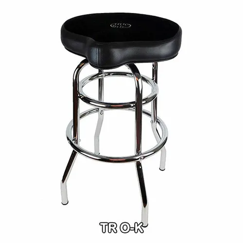 Banco Tubular Cromado Tipo Bar, Acojinado, Alto, Color Negro. Especial para Cantantes, Guitarristas, Bajistas y Percusionistas, Roc N Soc TR