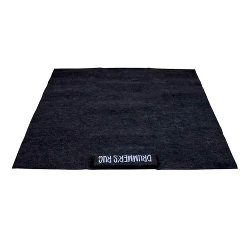 Tapete Deluxe para Batería de 5´x 5´(152.4cm x 1524cm) color Negro, Antiderrapante con Tope para Bombo Cardinal Percussion CPDRD
