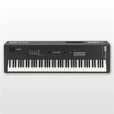 Piano Eléctrico de 88 Teclas Pesadas con Soporte, Pedal de Sustain y Banco. No incluye atril de partituras, Yamaha MX88