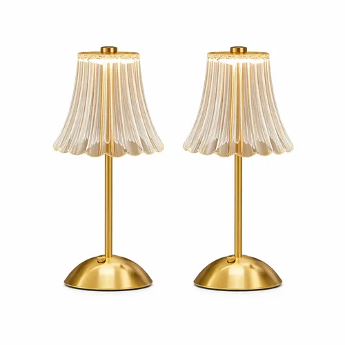 LED Crystal and Gold Table Touch Lamp
