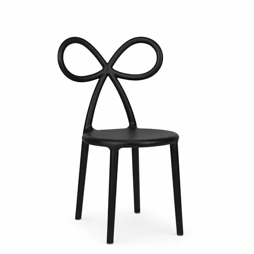 Kids Black Bow Resin Chair
