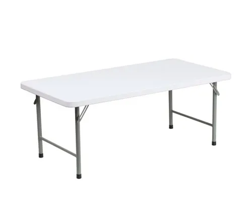24''W X 48''L X 19''H  Kids Plastic White Folding Table 