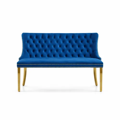  Blue Velvet Nail Head Sofa 