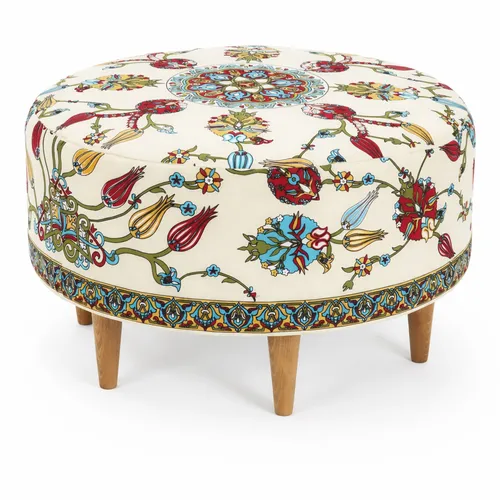 Velvet Upholstered Ottoman 