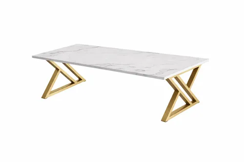 White Faux Marble Coffee Table