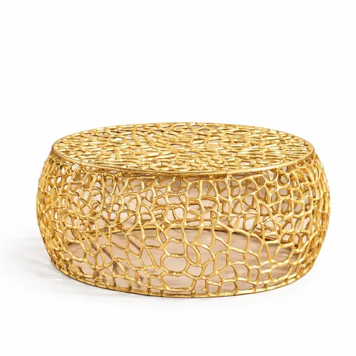 Gold Round Accent Table