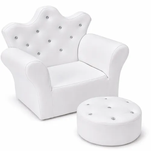 Royal Princess Crown Armchair with Ottoman 