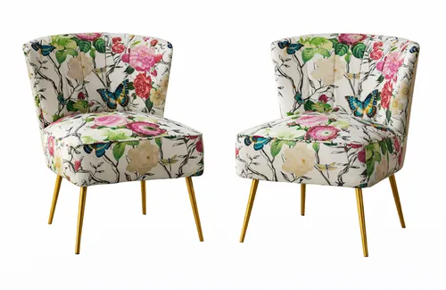 Garden Romance Velvet Accent Chair