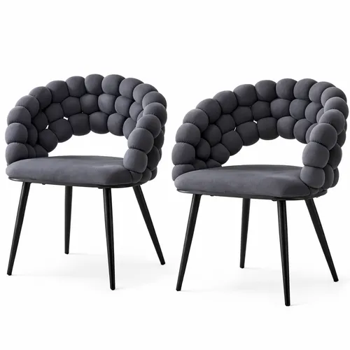 Velvet Grey Bubble Dining Chair