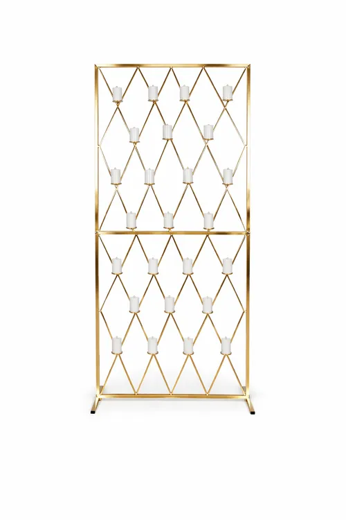 Gold Grid Candle Wall Backdrop