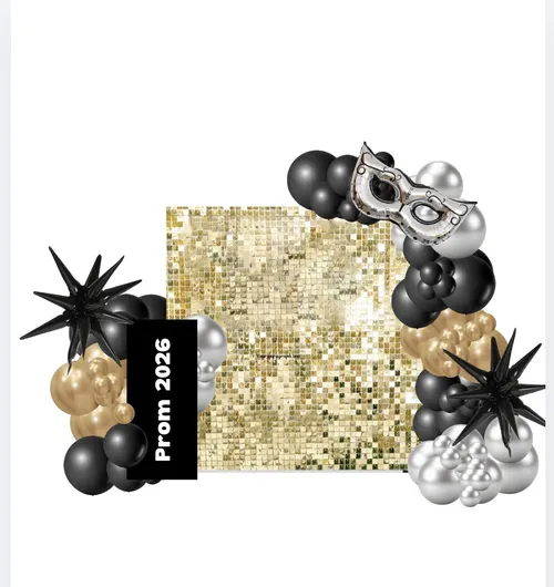 Shimmer Wall with Balloons 8x8ft 